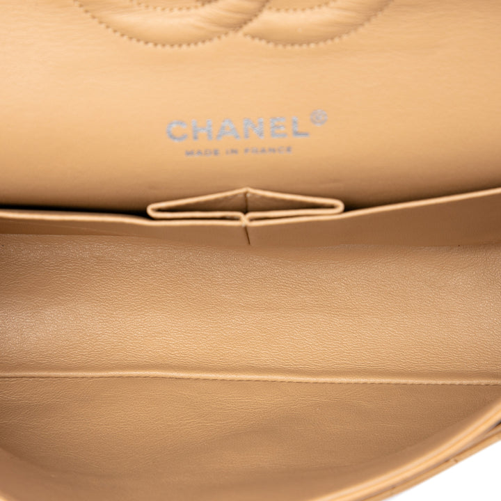 Classic Double rabat Moyen Cuir d'agneau Beige