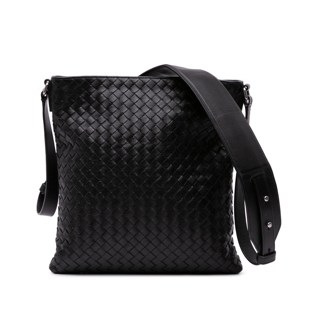 Nappa Intrecciato Crossbody Black - Gaby Paris