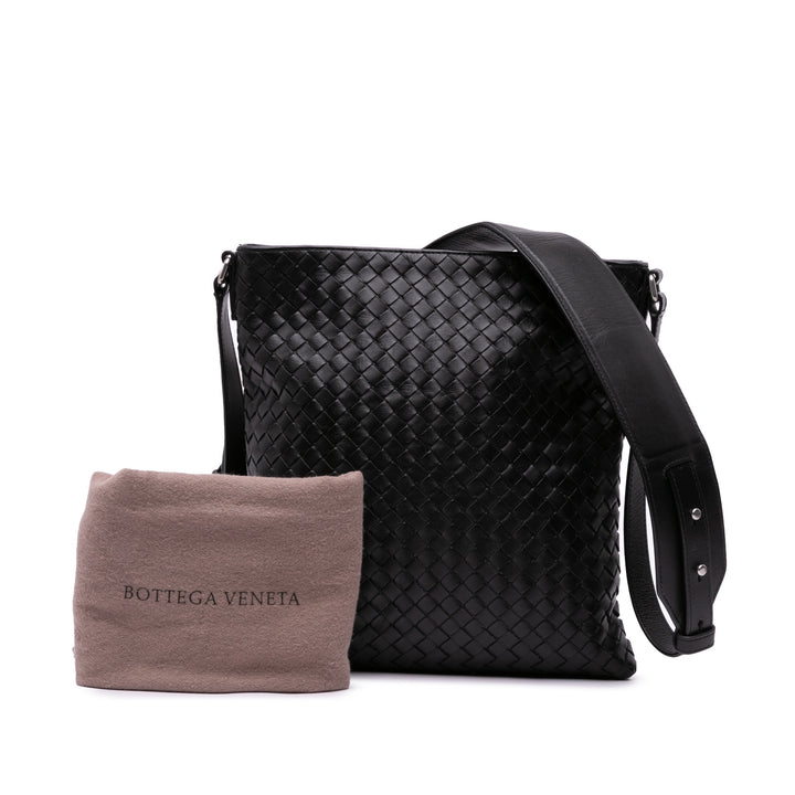 Nappa Intrecciato Crossbody Black - Gaby Paris