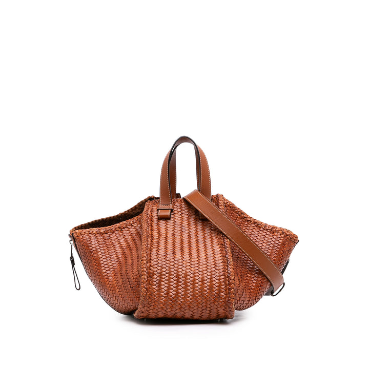 Tissé Hammock Sac Moyen Cuir de veau Marron