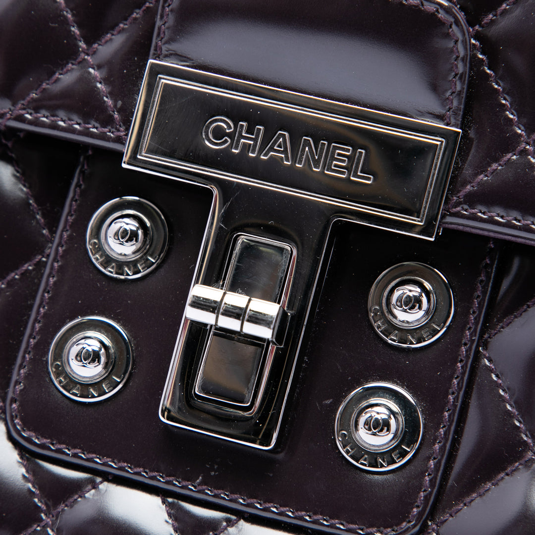 Chanel Matelassé Glazed Cuir de veau Mademoiselle Lock Kelly à rabat