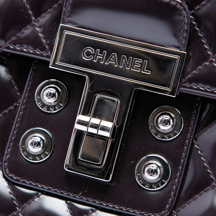 Chanel Matelassé Glazed Cuir de veau Mademoiselle Lock Kelly à rabat