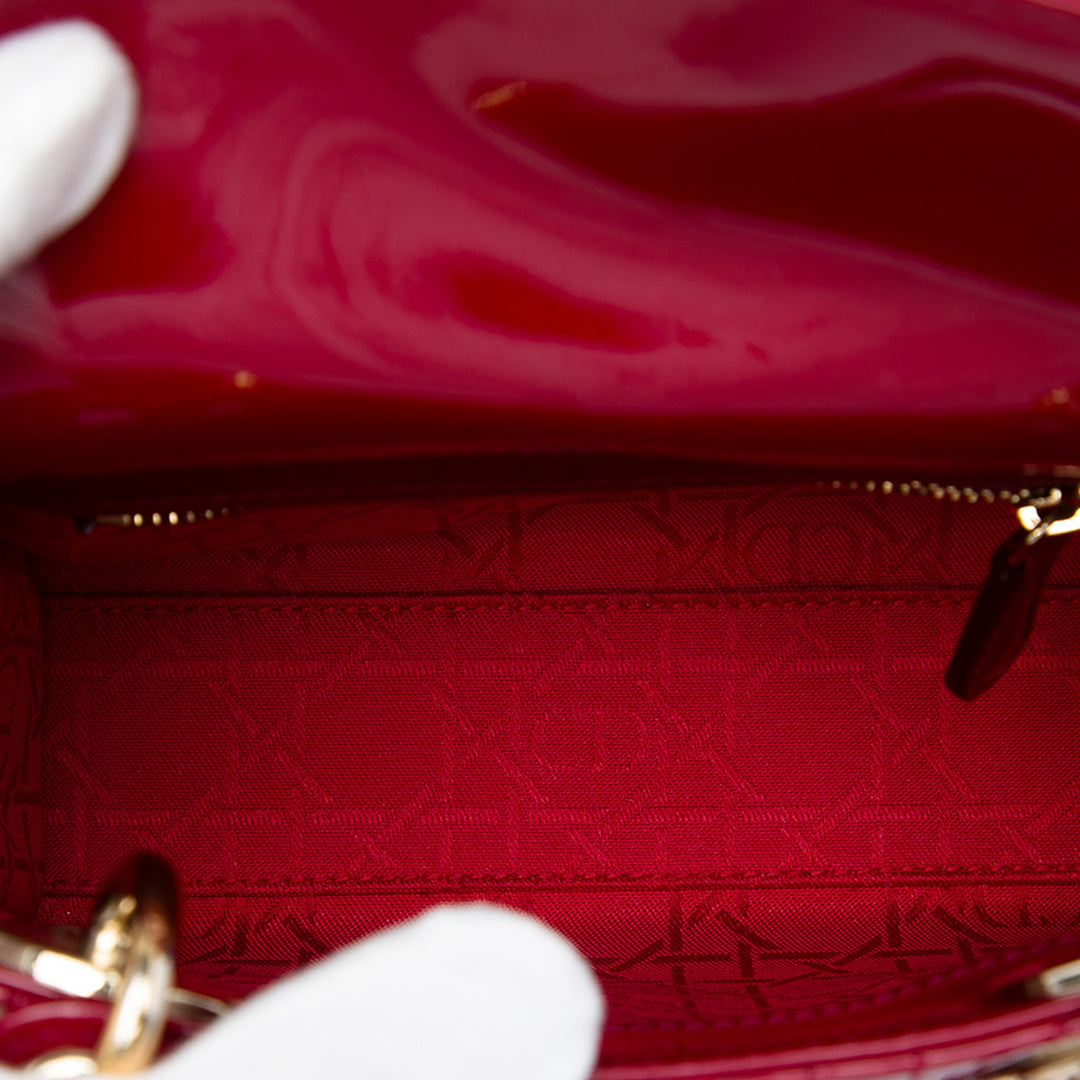 Dior Sac à main Lady Dior Cannage Mini Rouge – vue 4 – GABY PARIS