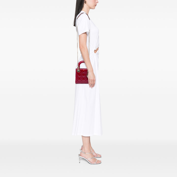 Dior Sac à main Lady Dior Cannage Mini Rouge – vue 5 – GABY PARIS