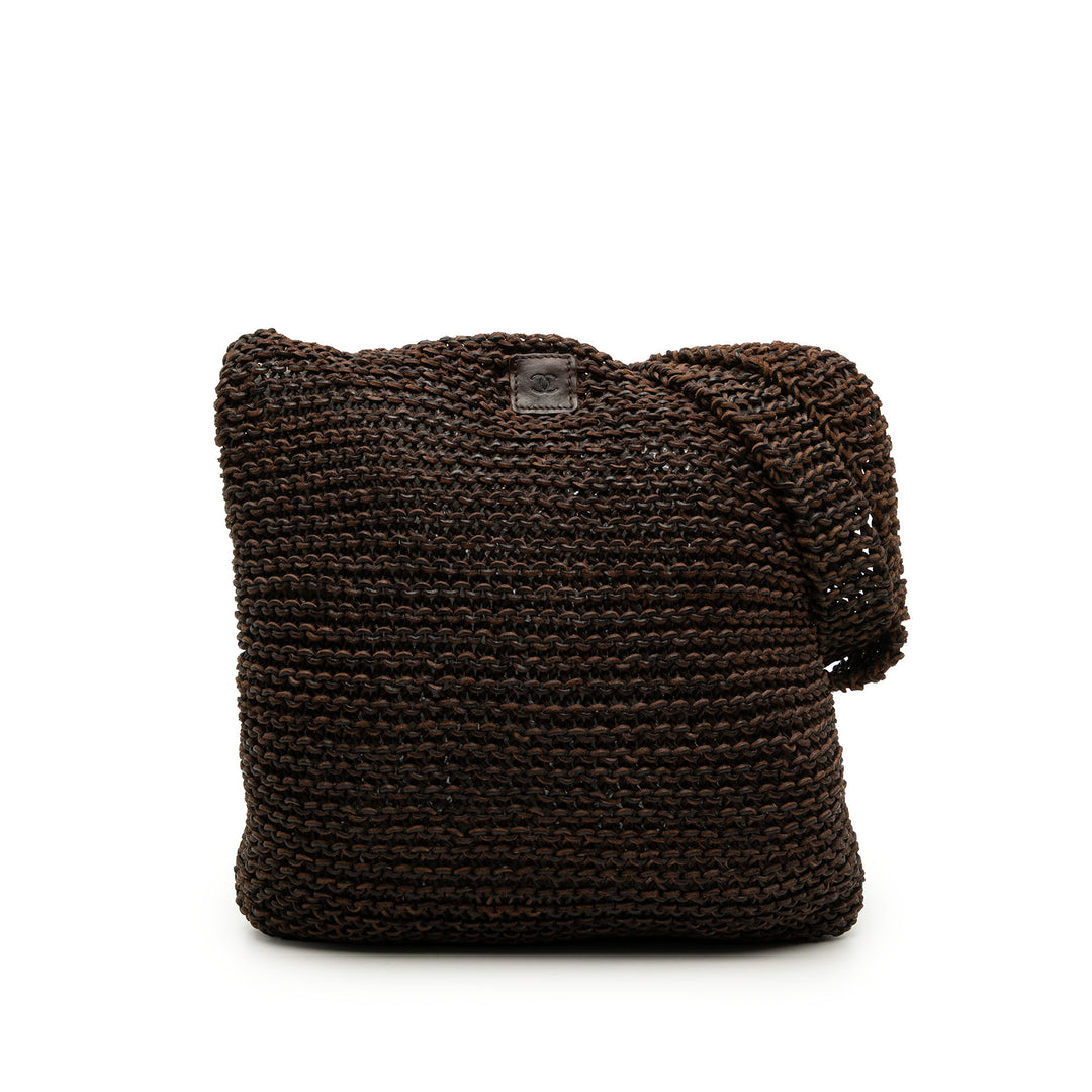 Chanel CC Knitted Cuir de veau Sac bandoulière