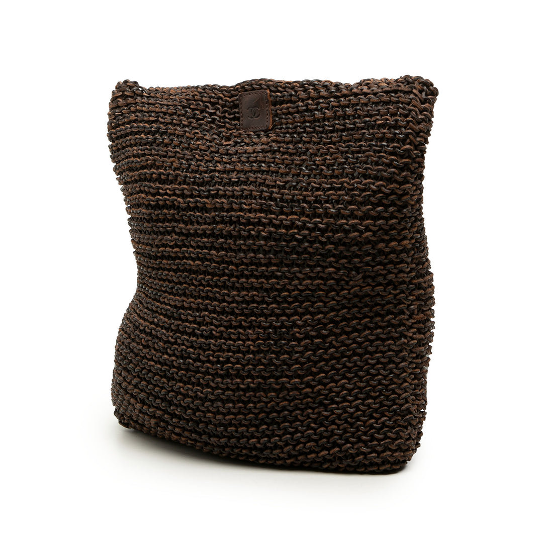 Chanel CC Knitted Cuir de veau Sac bandoulière