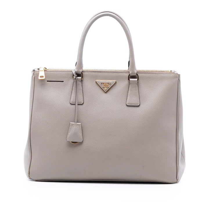 Prada Large Saffiano Lux Galleria Double Zip Cabas