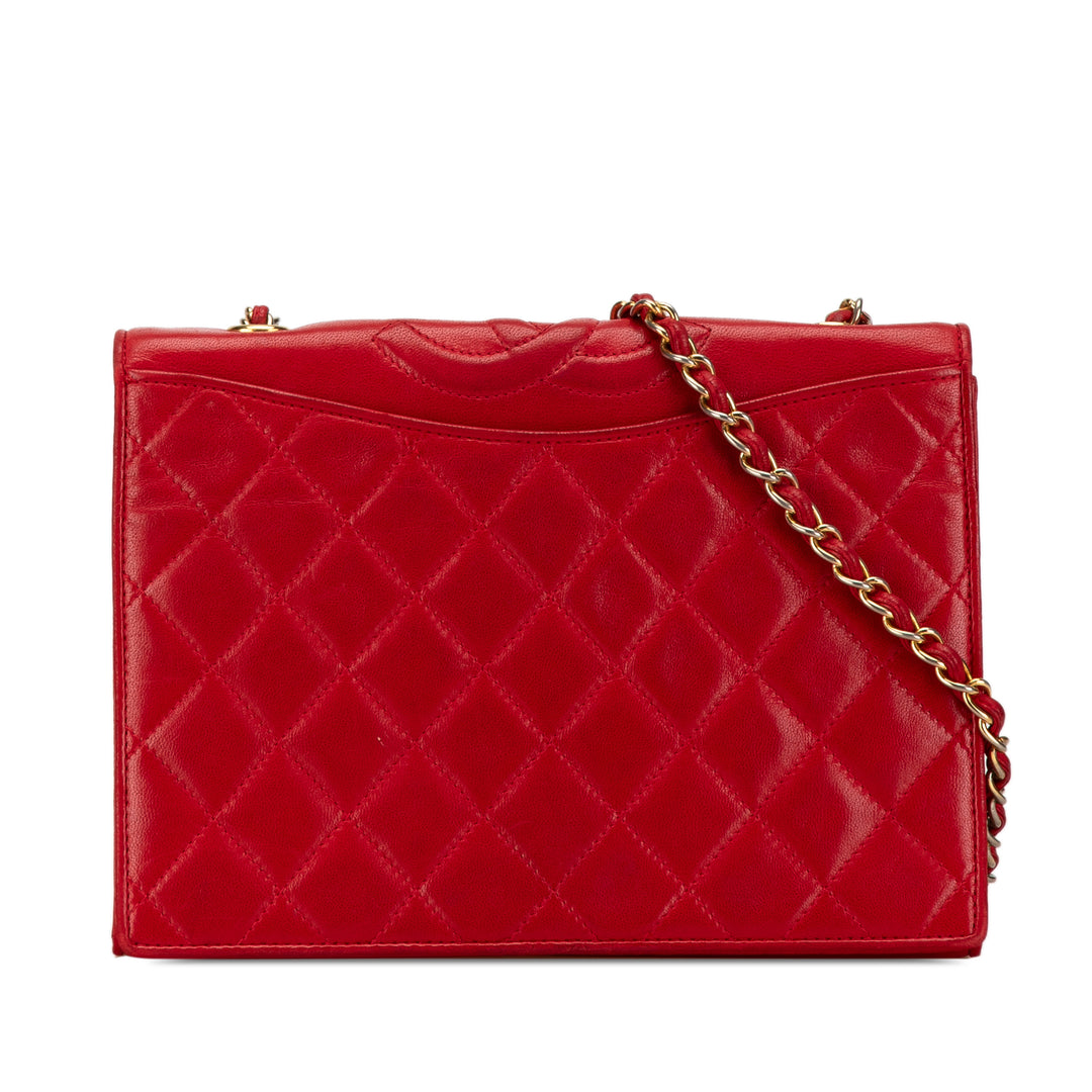 CC Quilted Lambskin Full Flap Red - Gaby Paris