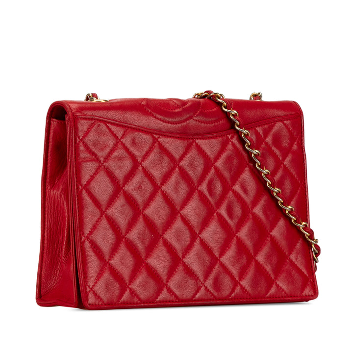 CC Quilted Lambskin Full Flap Red - Gaby Paris