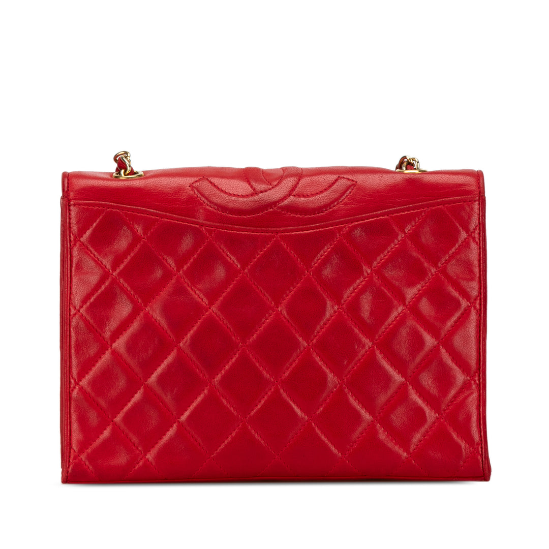 CC Quilted Lambskin Full Flap Red - Gaby Paris