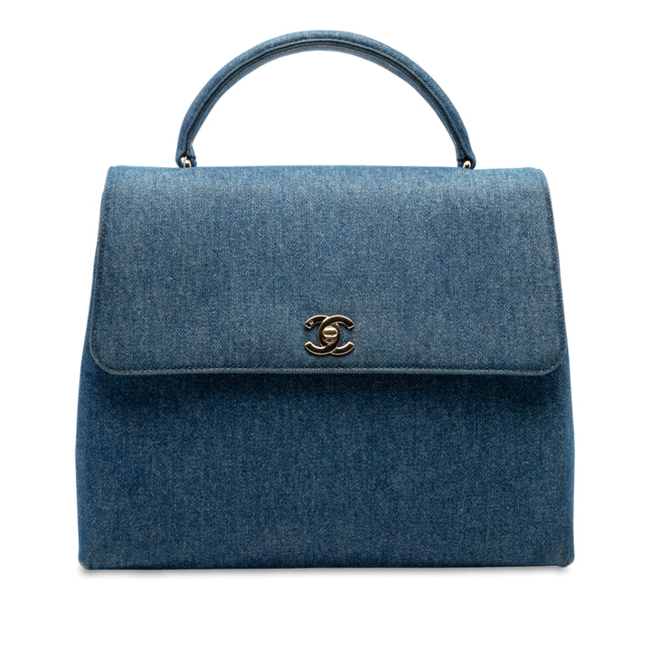 Chanel CC Jean Kelly Top Handle Bag Bleu