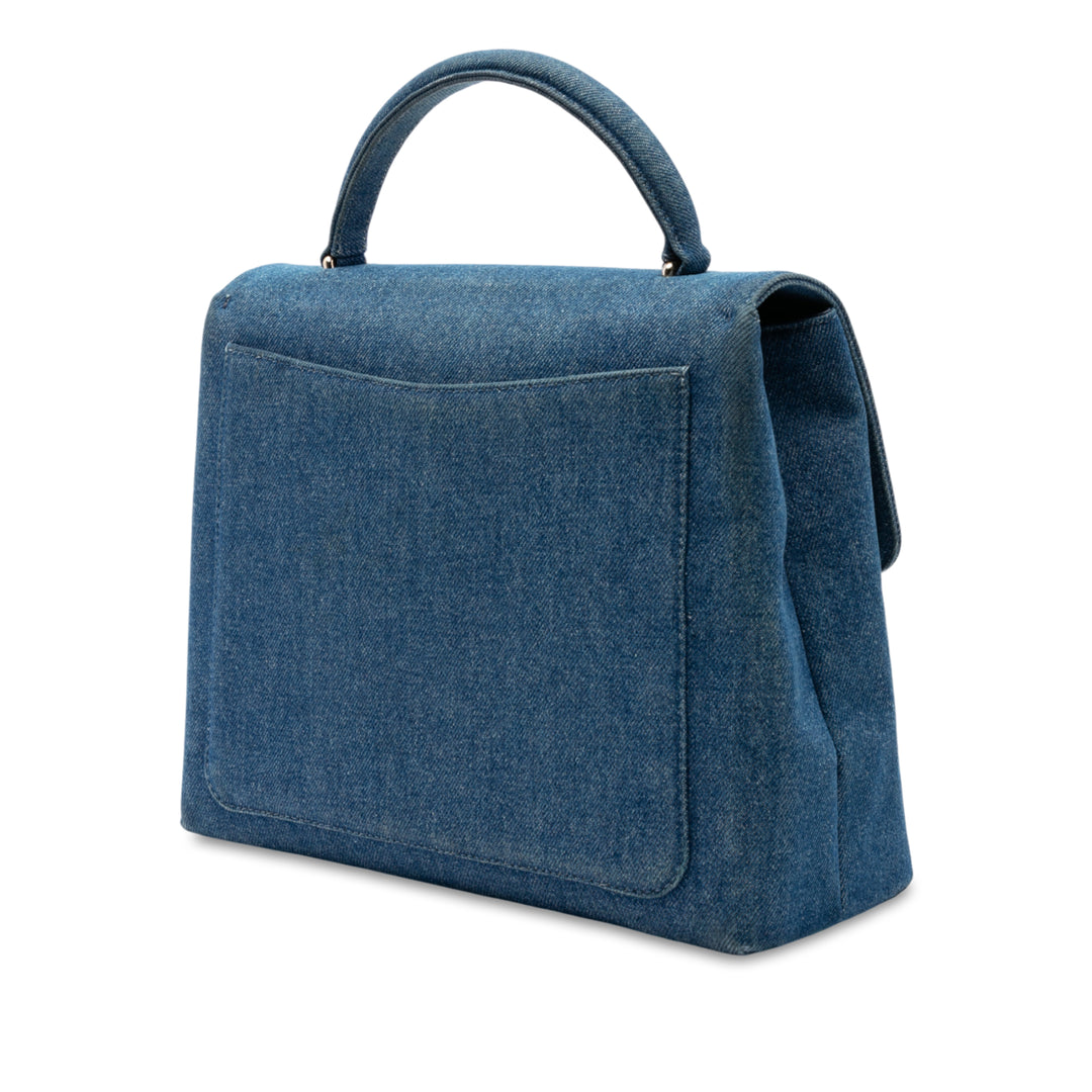 Chanel CC Jean Kelly Top Handle Bag Bleu