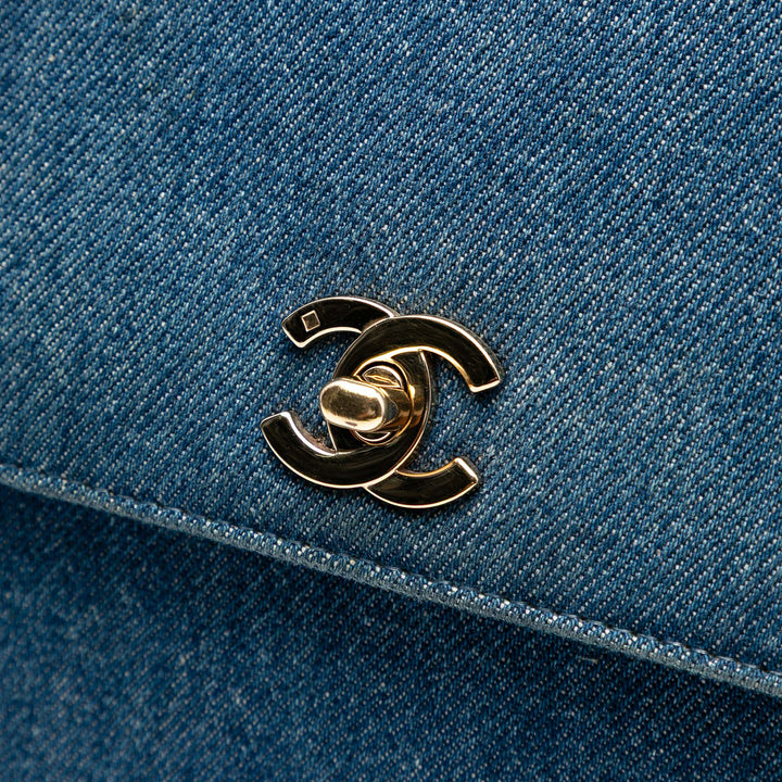 Chanel CC Jean Kelly Top Handle Bag Bleu