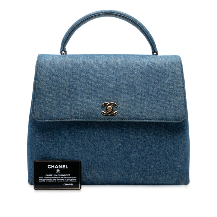 Chanel CC Jean Kelly Top Handle Bag Bleu