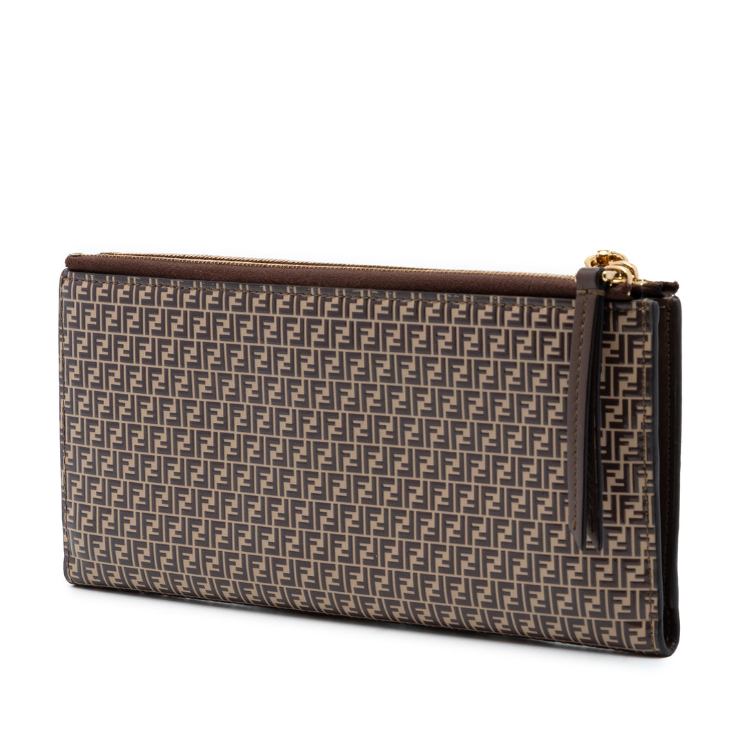 Fendi Micro Zucchino Coated Toile Bifold Portefeuille long