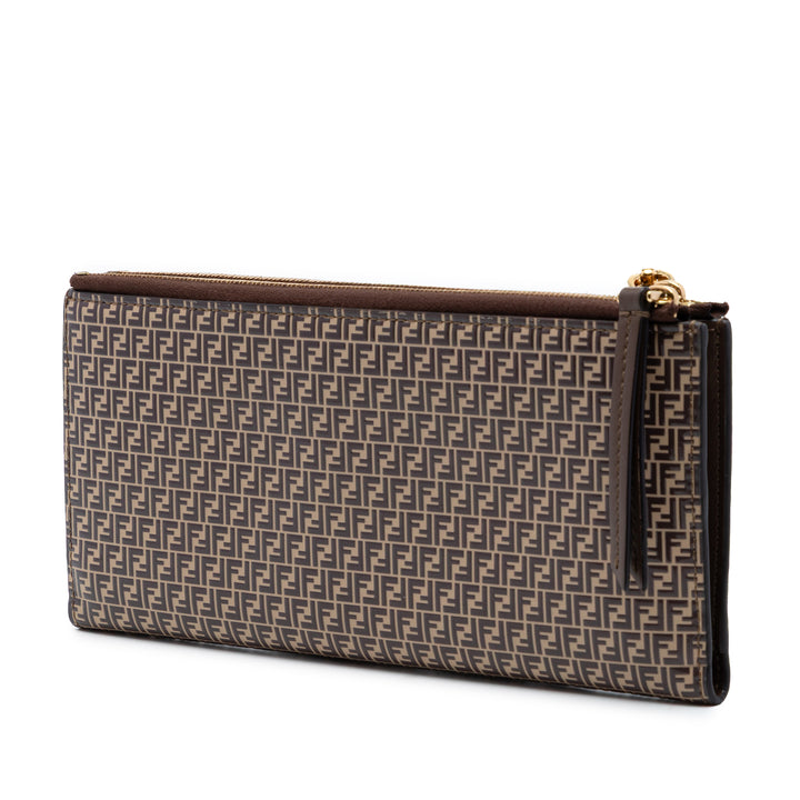 Fendi Micro Zucchino Coated Toile Bifold Portefeuille long