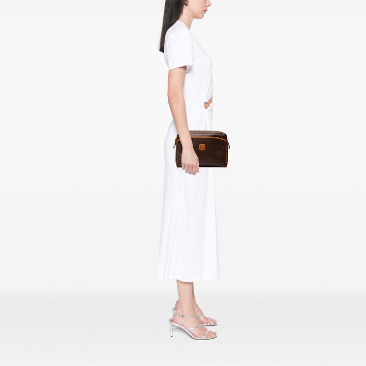 Celine Macadam Pochette Toile enduite Marron – vue 6 – GABY PARIS