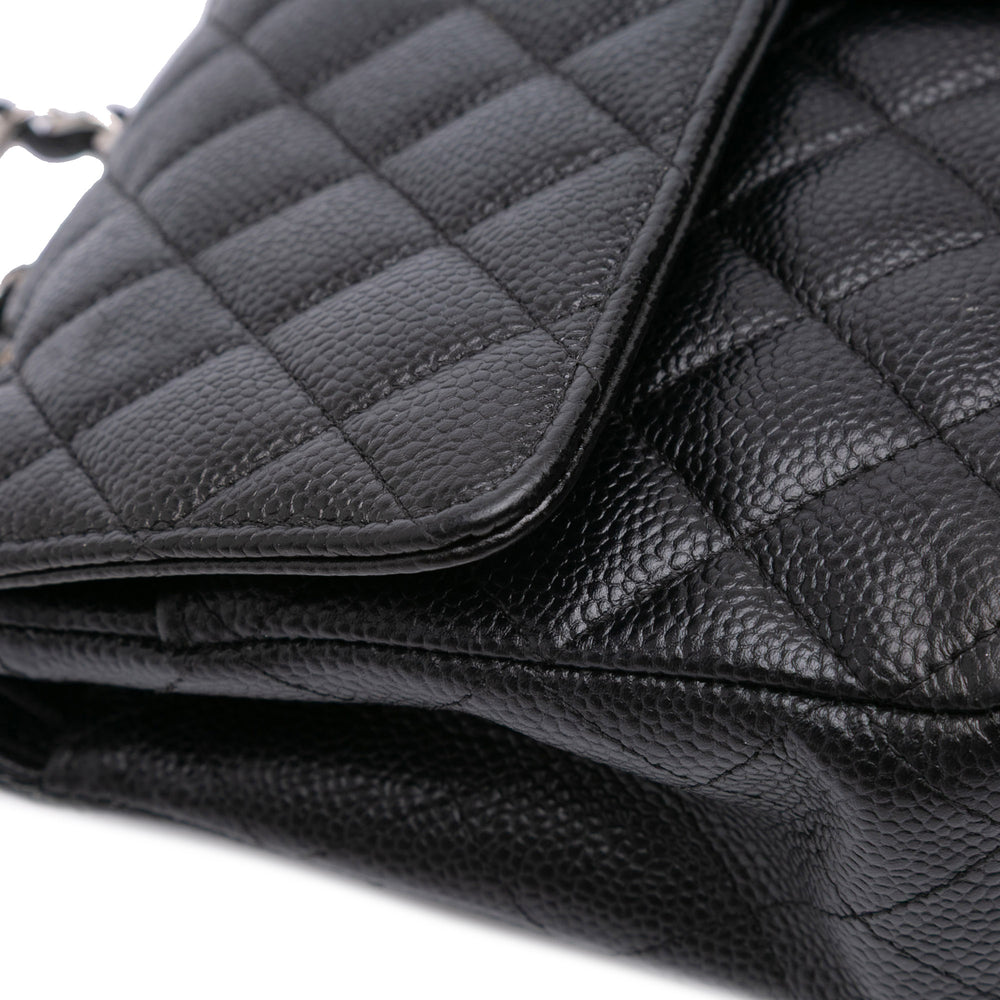 Medium Classic Caviar Double Flap Black - Gaby Paris
