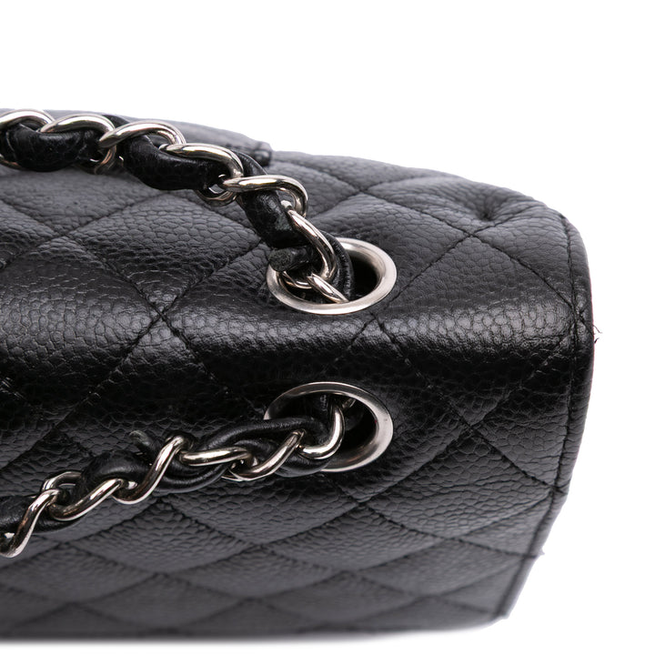 Medium Classic Caviar Double Flap Black - Gaby Paris