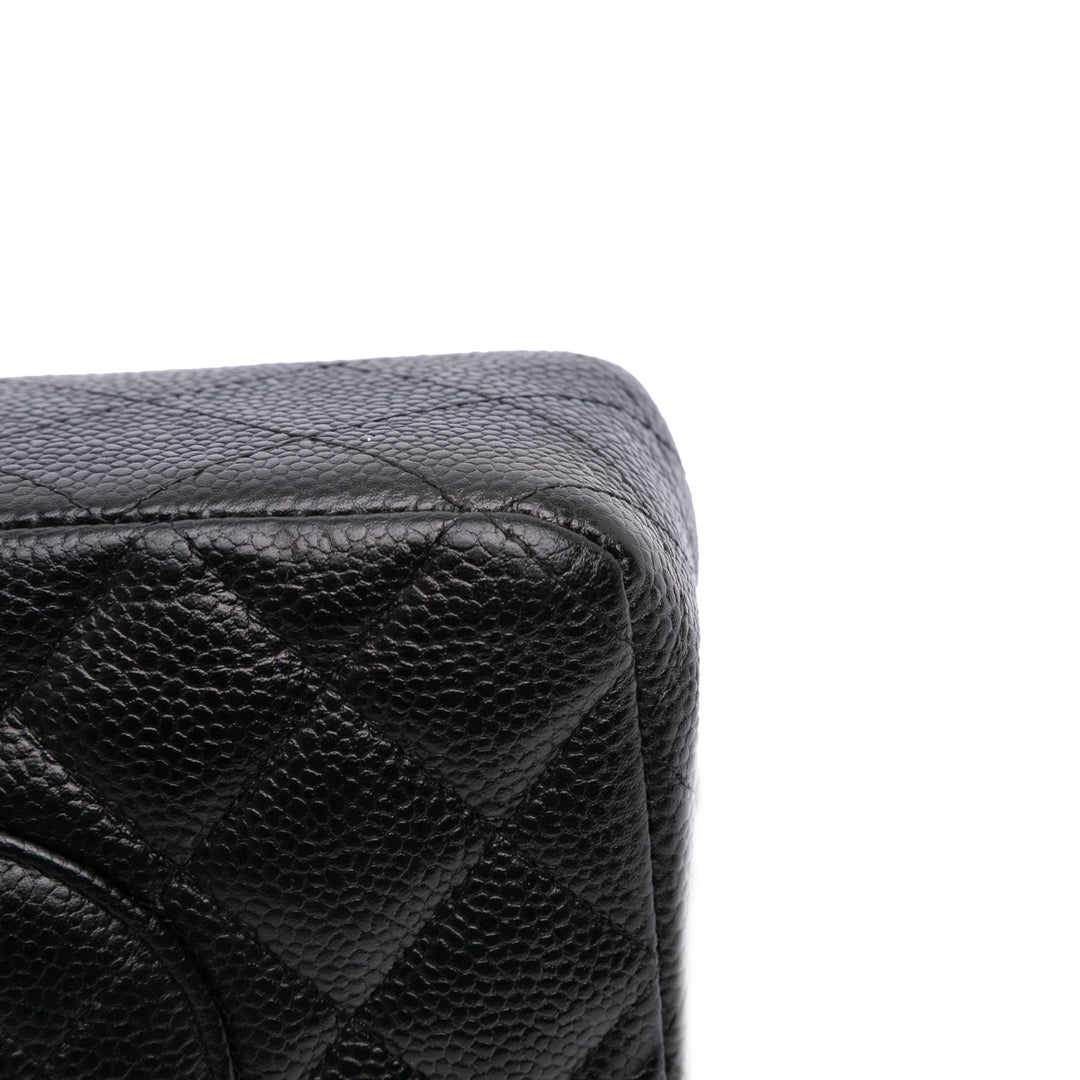 Medium Classic Caviar Double Flap Black - Gaby Paris