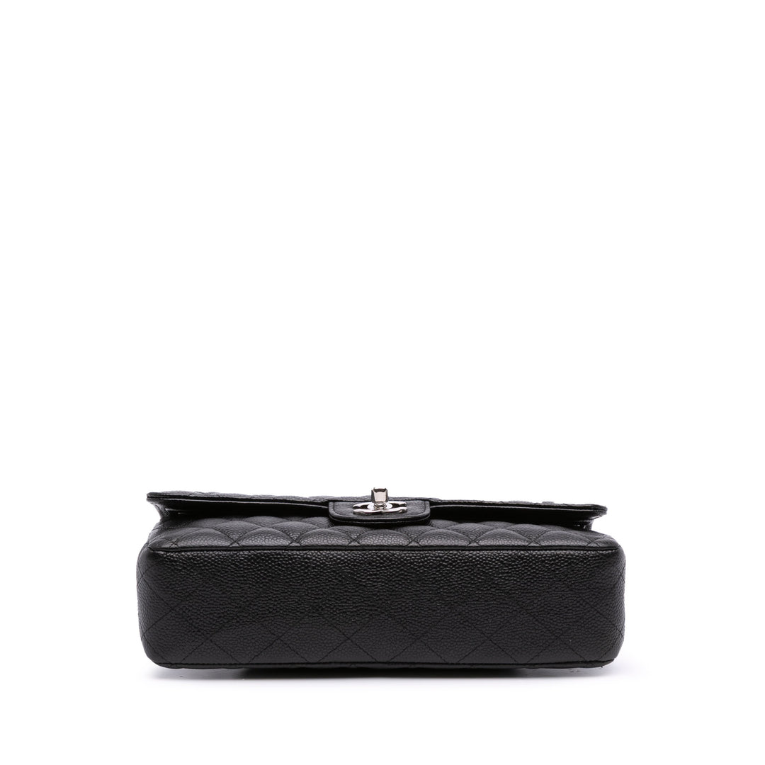 Medium Classic Caviar Double Flap Black - Gaby Paris