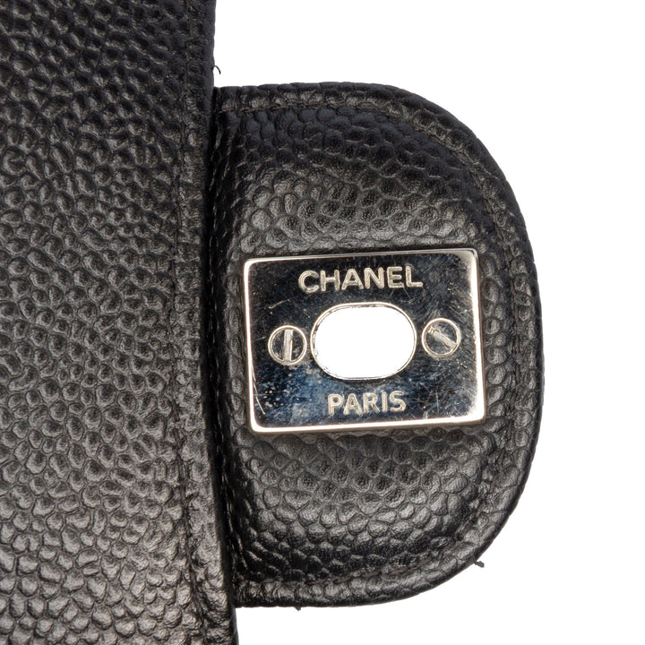 Medium Classic Caviar Double Flap Black - Gaby Paris
