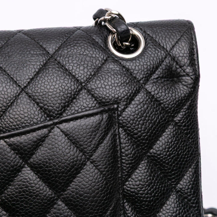 Medium Classic Caviar Double Flap Black - Gaby Paris