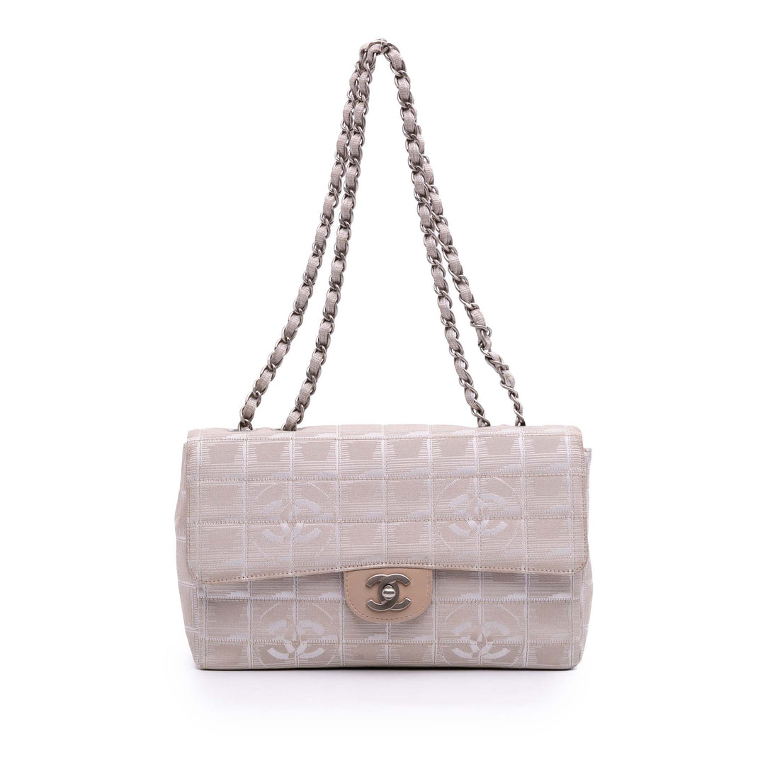Medium New Travel Line Nylon Single Flap Brown - Gaby Paris