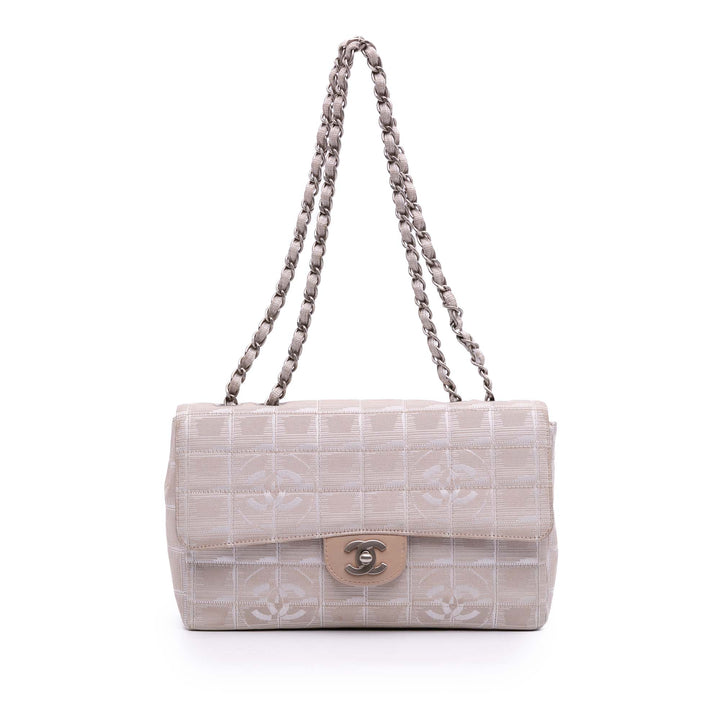 Medium New Travel Line Nylon Single Flap Brown - Gaby Paris