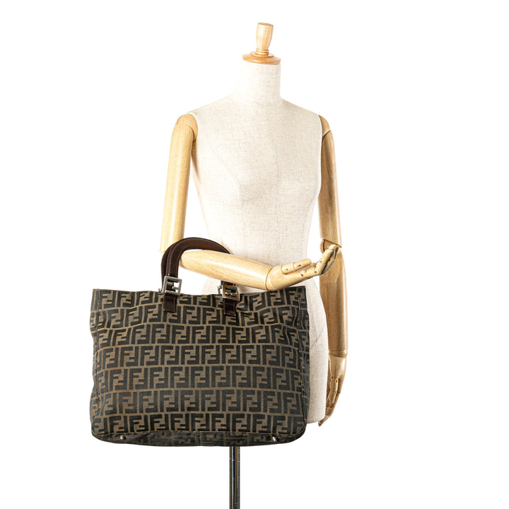 Large Zucca Canvas Twins Tote Brown - Gaby Paris