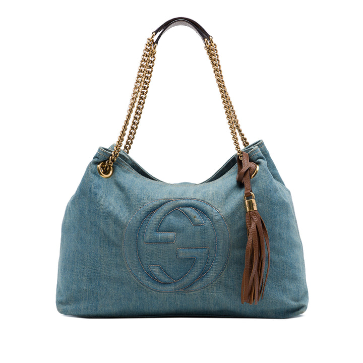 Soho Cabas chaîne Moyen Jean Bleu