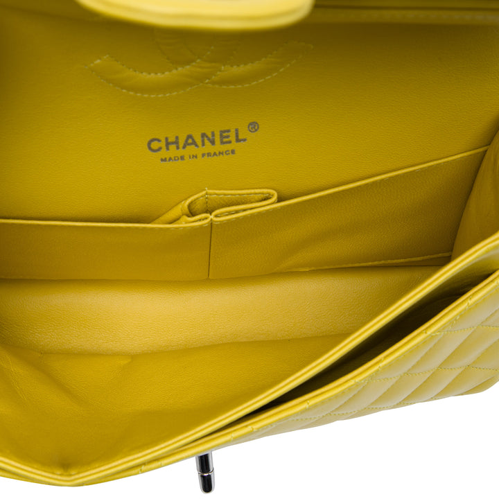 Classic Double rabat Moyen Cuir d'agneau Jaune