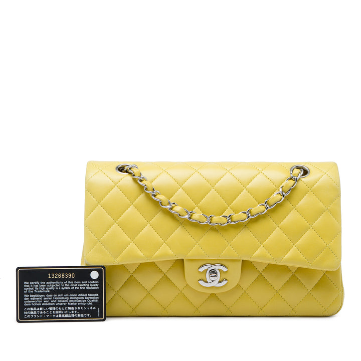 Classic Double rabat Moyen Cuir d'agneau Jaune