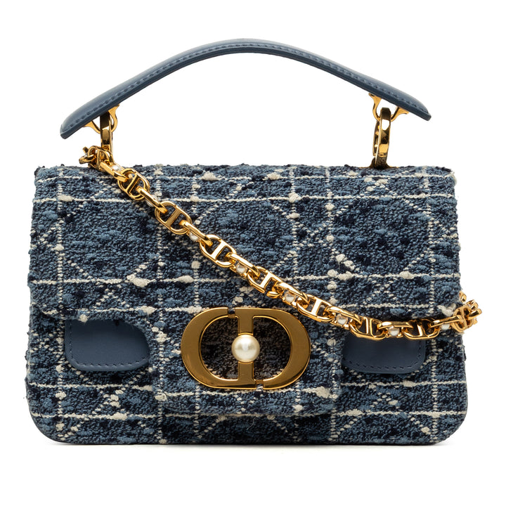 Cannage Jolie sac à Mini Tweed Bleu