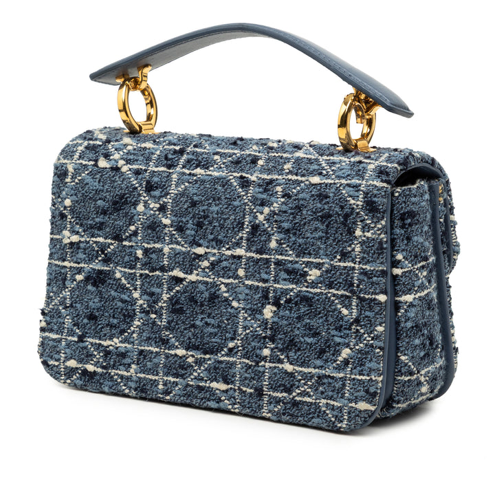 Cannage Jolie sac à Mini Tweed Bleu