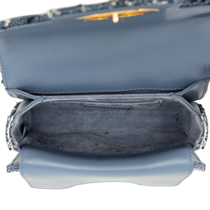 Cannage Jolie sac à Mini Tweed Bleu