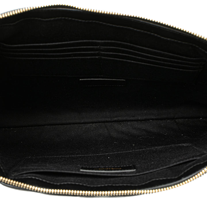 Chevron Monogram Document Holder Black - Gaby Paris