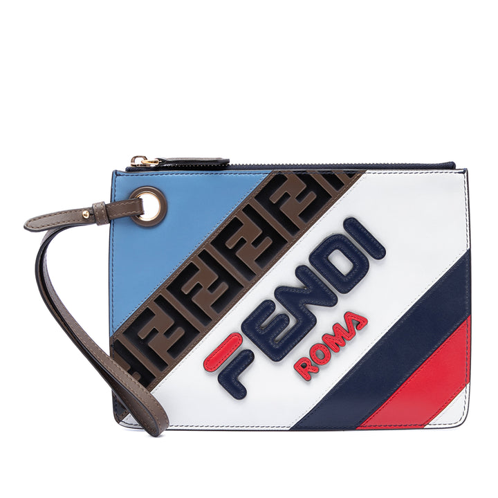 Fendi Fila Mania Multicolor Zucca embossé Cuir Pochette
