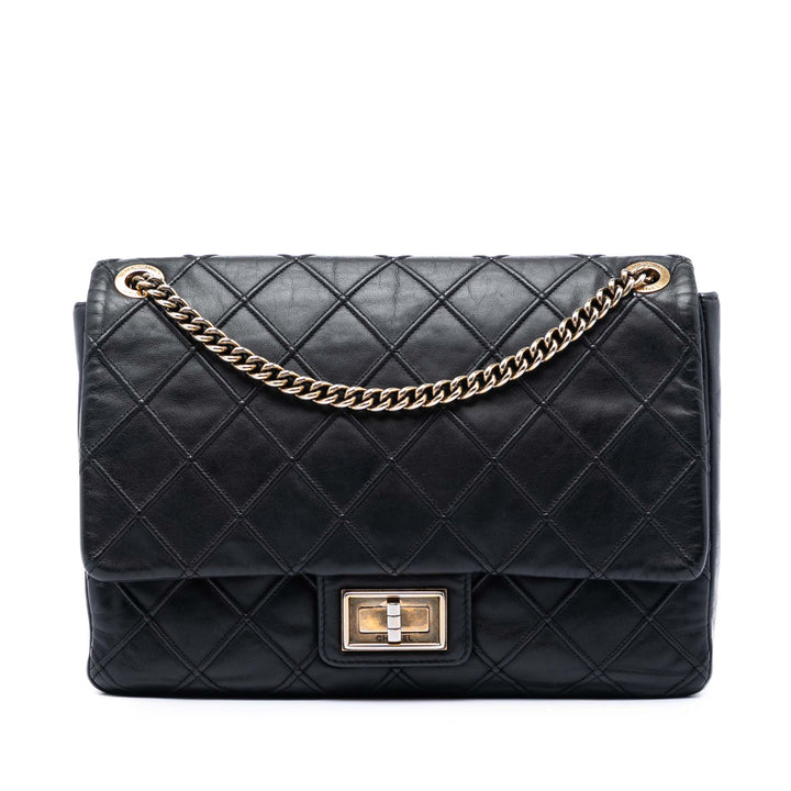 Chanel Large Diamond Debossed Cuir de veau Reissue 2.55 Cosmos à rabat