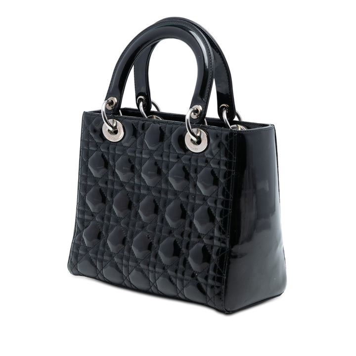 Dior Medium Cuir verni Cannage Lady Dior