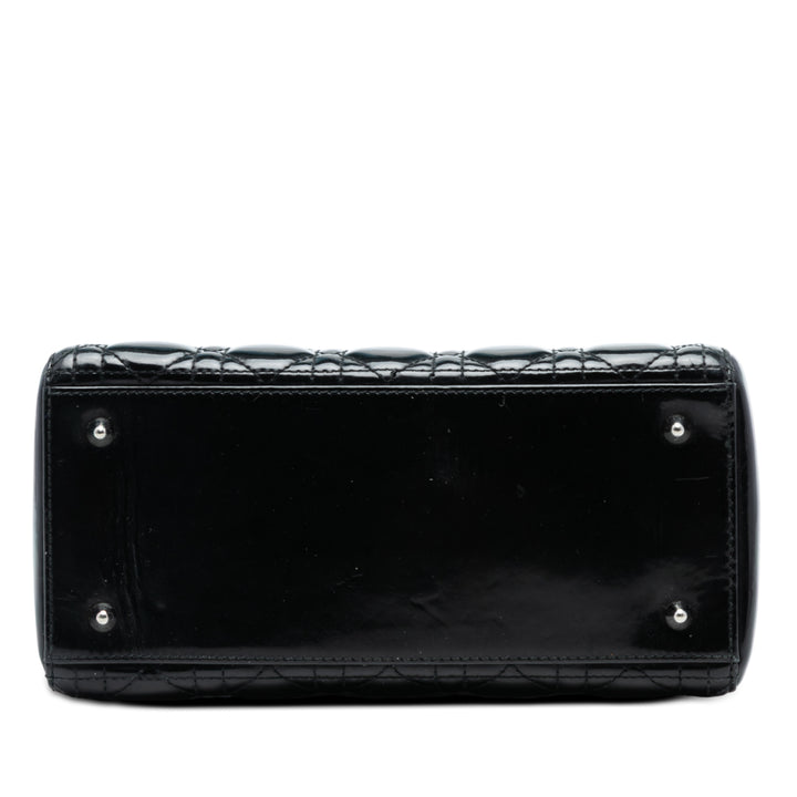 Dior Medium Cuir verni Cannage Lady Dior