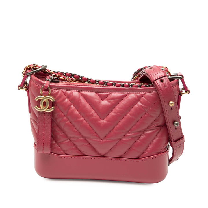 Chanel Small Chevron vieilli Cuir de veau Gabrielle Sac porté croisé