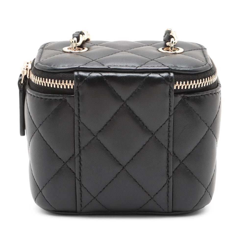 Chanel Mini Cuir d’agneau Vanity Étui with Chain Noir – GABY PARIS Authentique