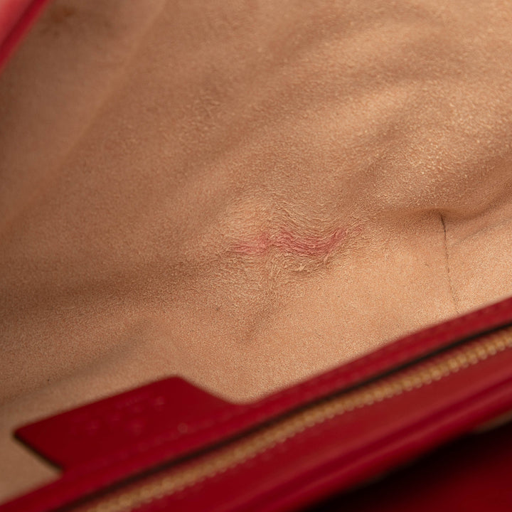 Gucci Medium GG Marmont Matelasse Diagonal GG Toile et Cuir Sac bandoulière