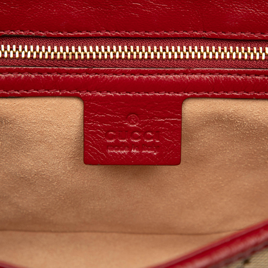 Gucci Medium GG Marmont Matelasse Diagonal GG Toile et Cuir Sac bandoulière