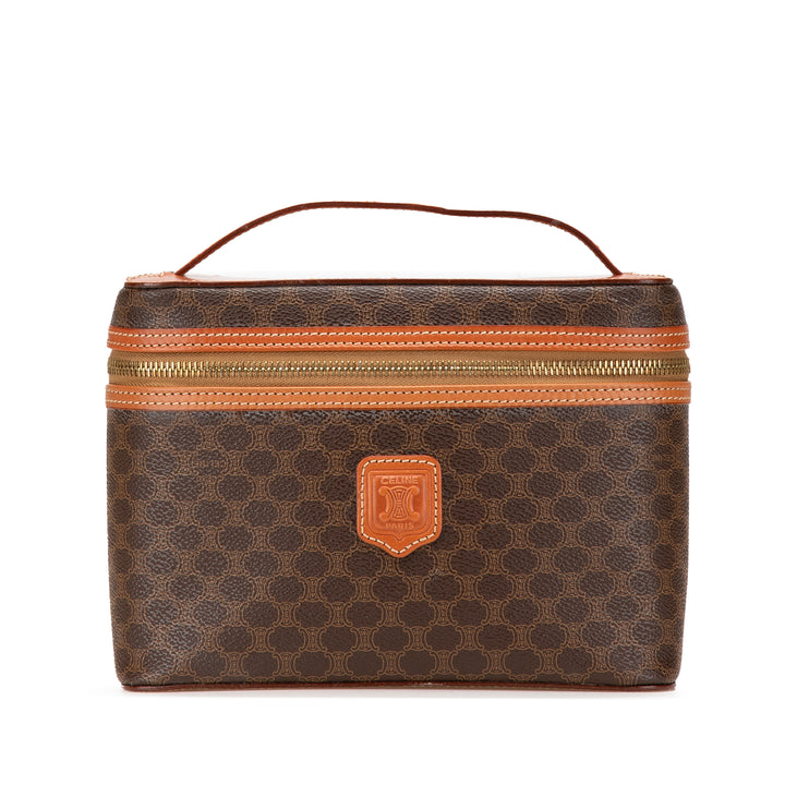 Macadam Coated Canvas Vanity Bag Brown - Gaby Paris