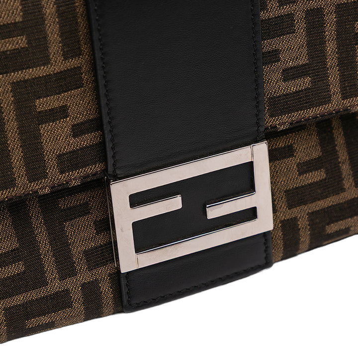 Zucca Canvas Convertible Baguette Crossbody Brown - Gaby Paris