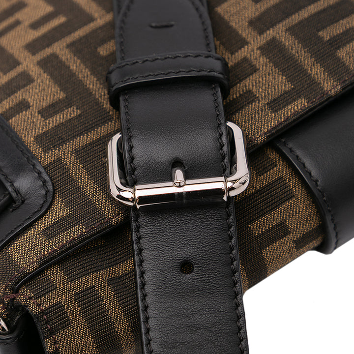 Zucca Canvas Convertible Baguette Crossbody Brown - Gaby Paris