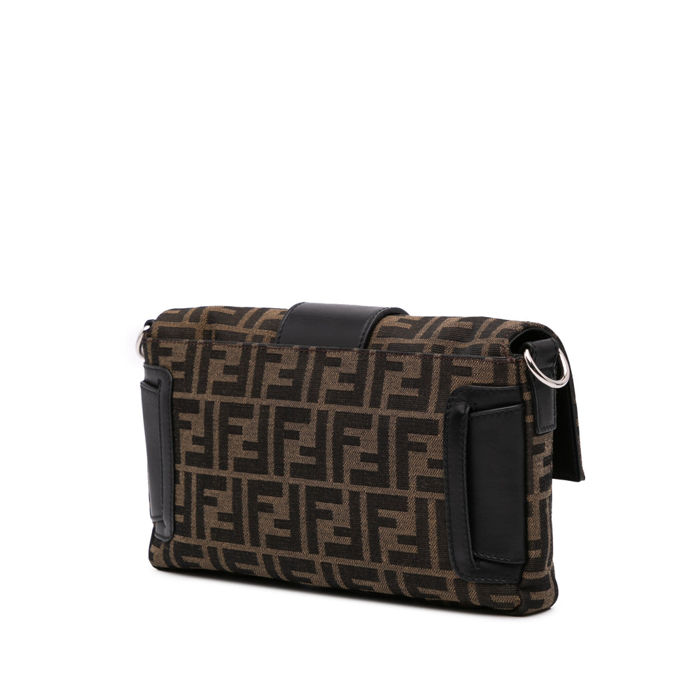 Zucca Canvas Convertible Baguette Crossbody Brown - Gaby Paris