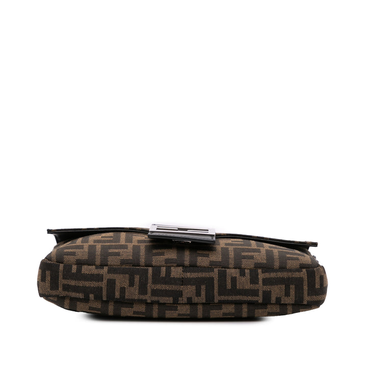 Zucca Canvas Convertible Baguette Crossbody Brown - Gaby Paris